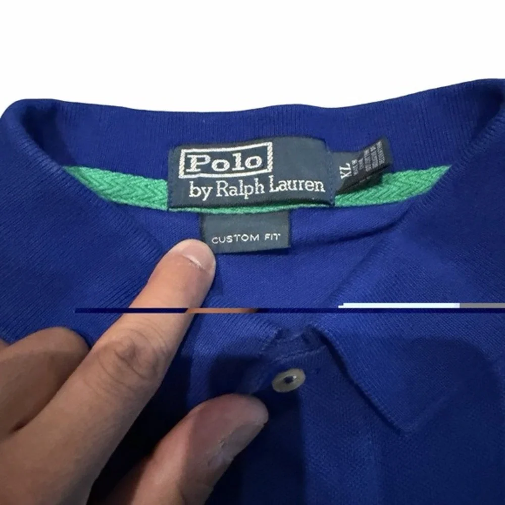 Polo Ralph Lauren USA Big Pony Custom Fit Polo‎ Shirt Men's XL Blue Yellow